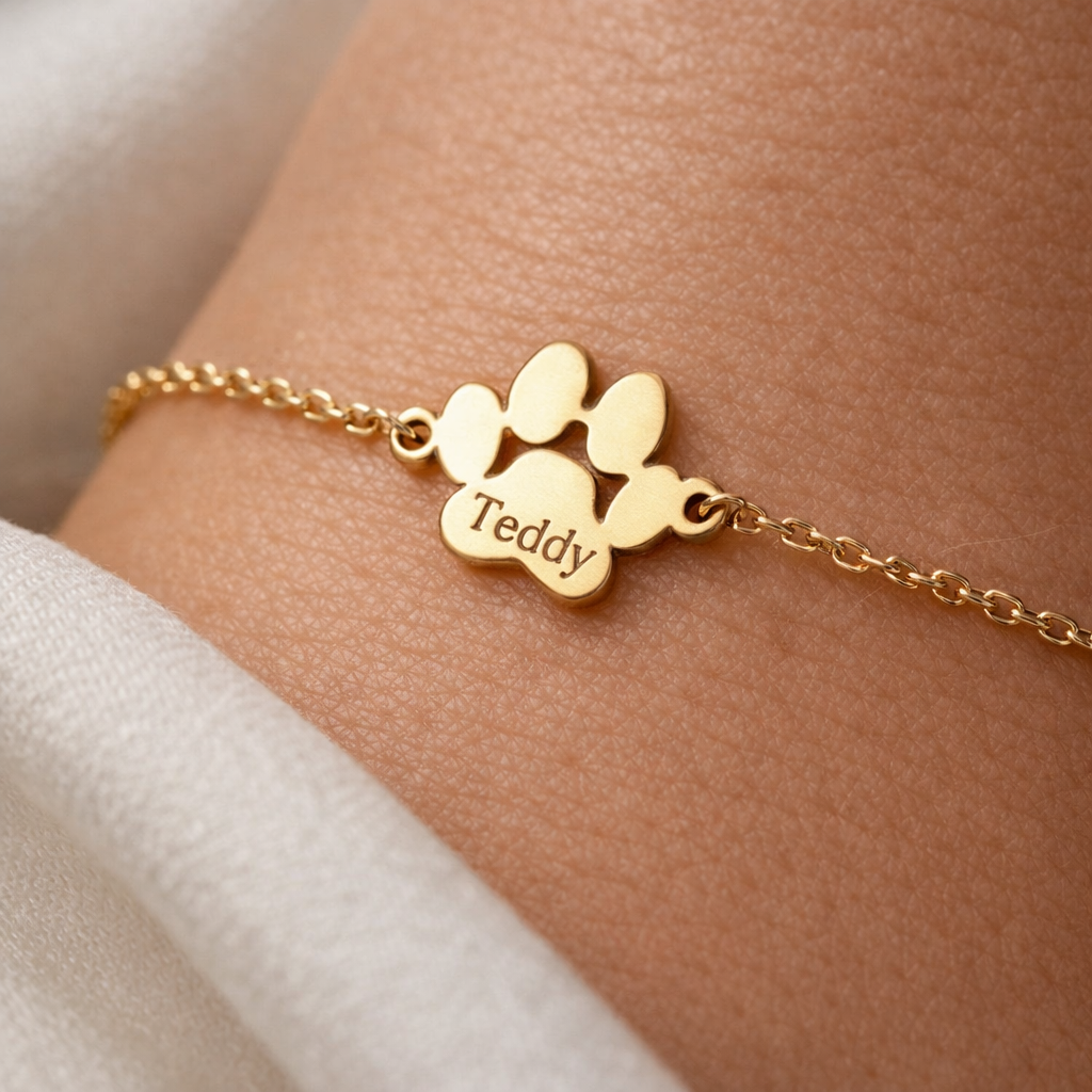 Custom Paw Name Bracelet