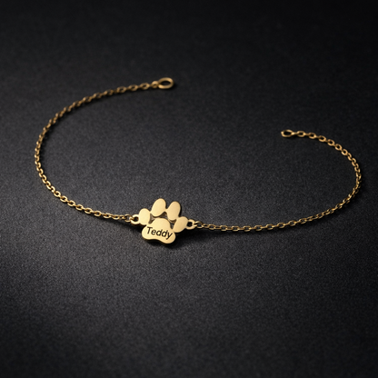 Custom Paw Name Bracelet