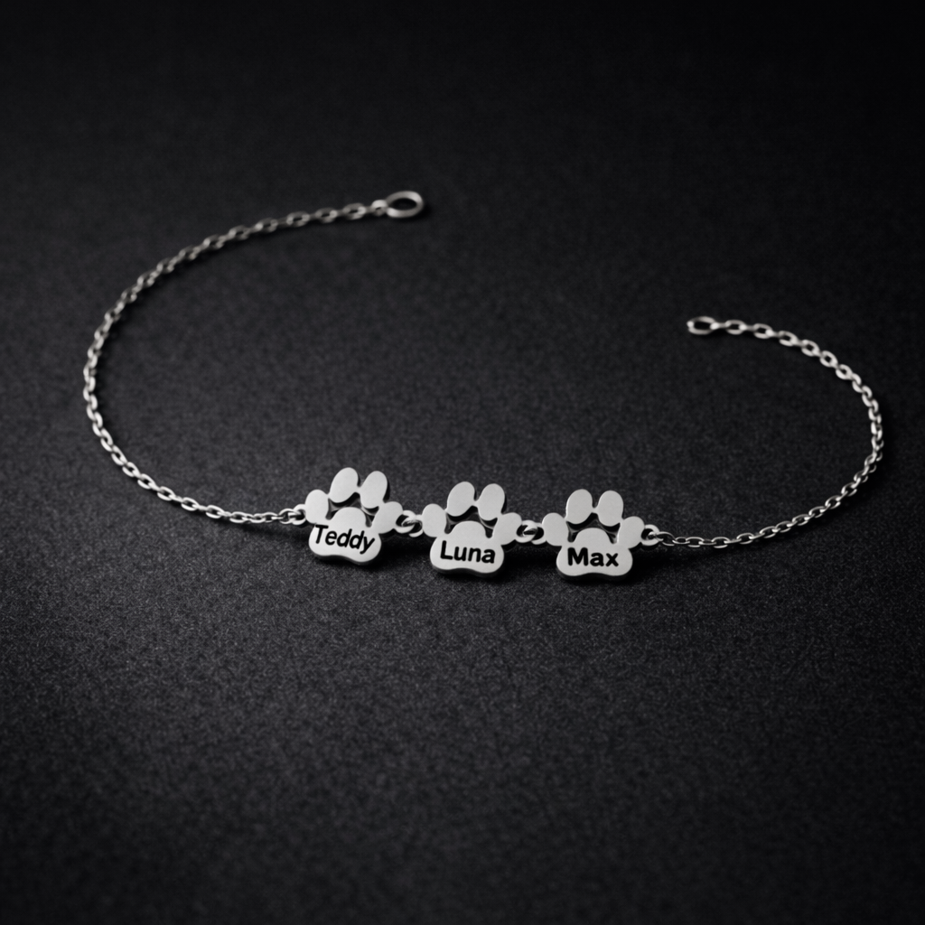 Custom Paw Name Bracelet