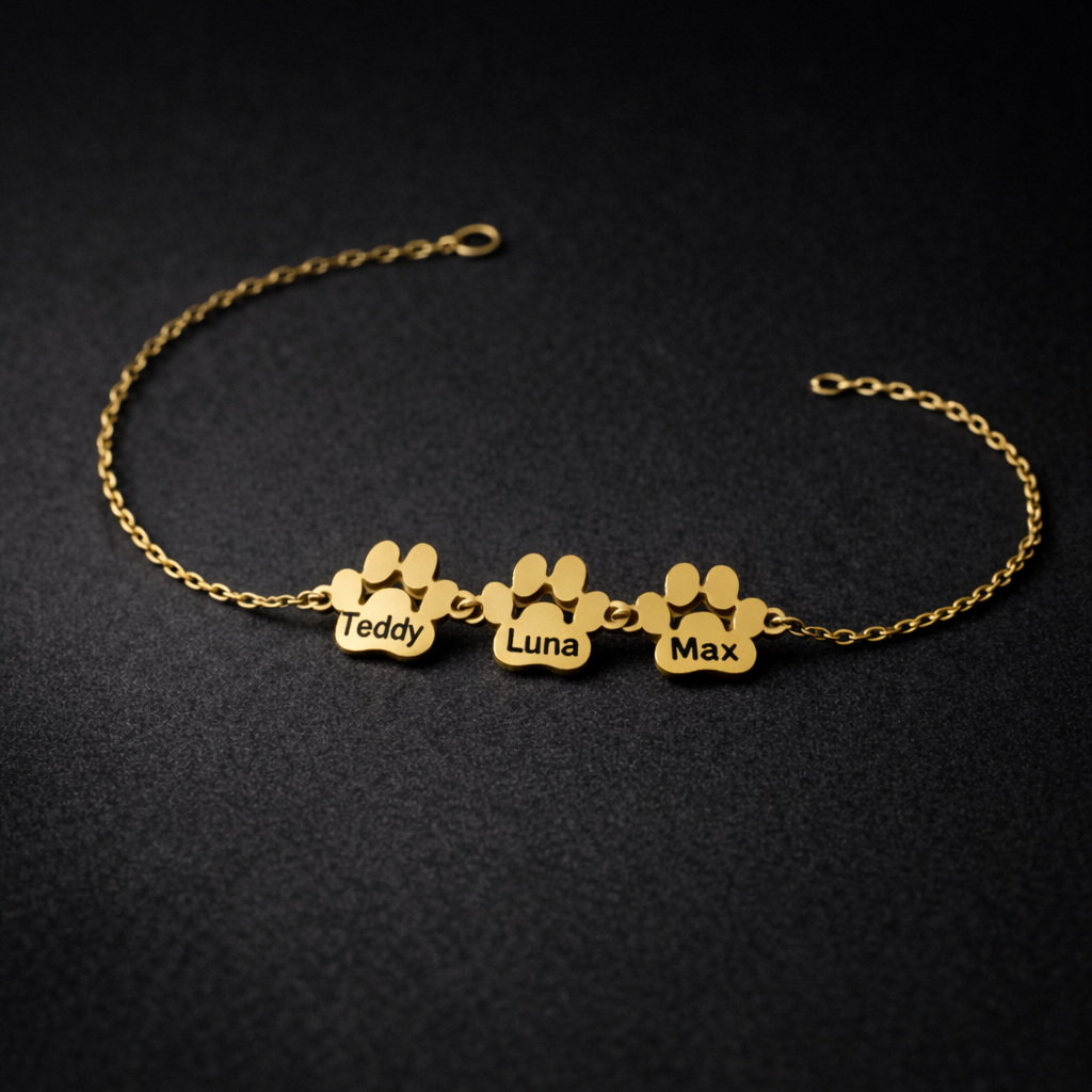 Custom Paw Name Bracelet