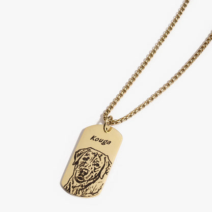 Custom Pet Face Tag Necklace