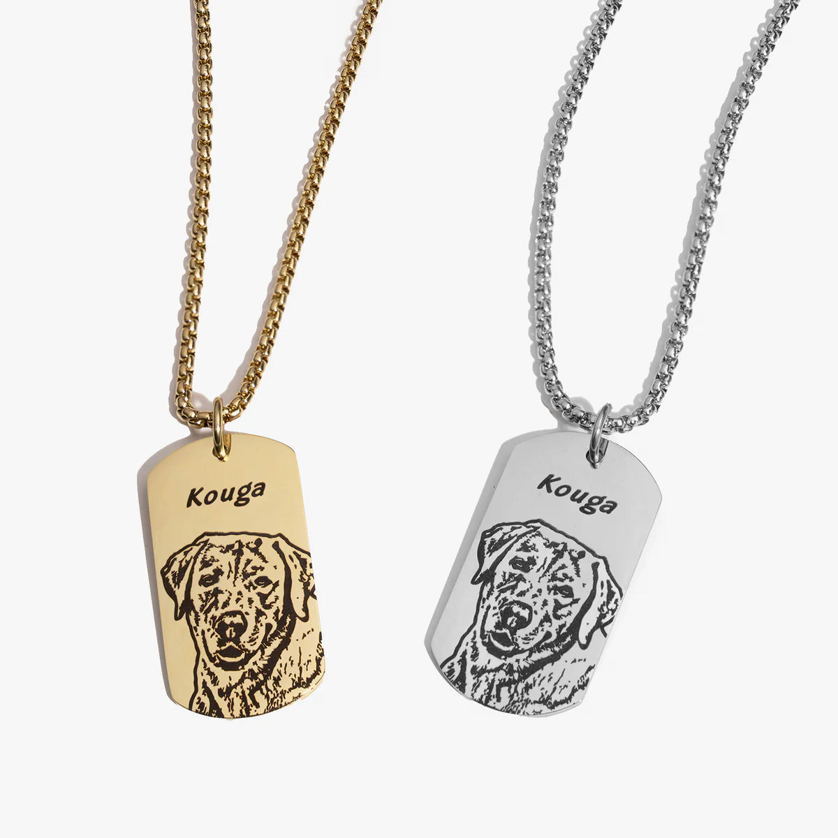 Custom Pet Face Tag Necklace