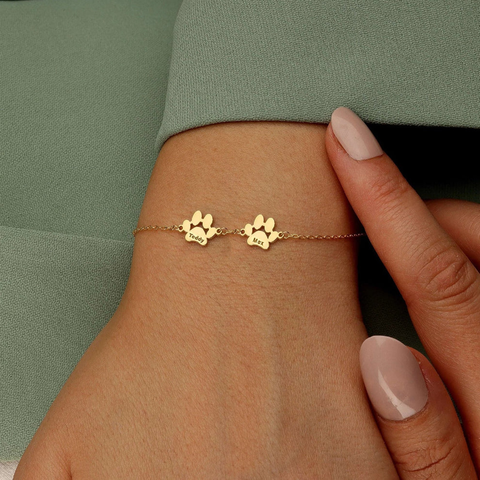Custom Paw Name Bracelet